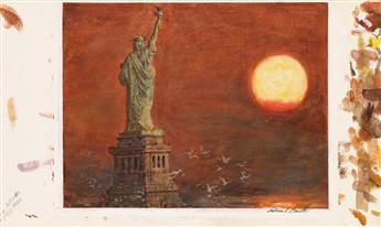 WILLIAM ARTHUR SMITH. Statue of Liberty at Sunrise.